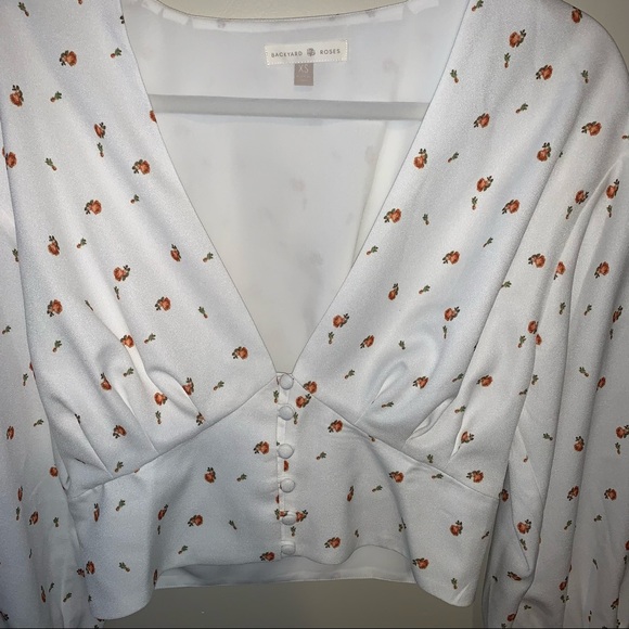 Backyard Roses Alex Button Front Rose Top - Picture 5 of 7